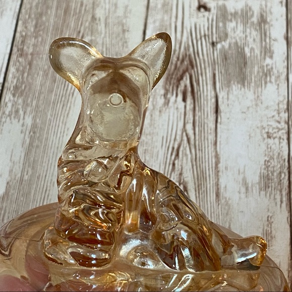 Vintage Accents Vintage Marigold Carnival Glass Scottie Dog Candy
